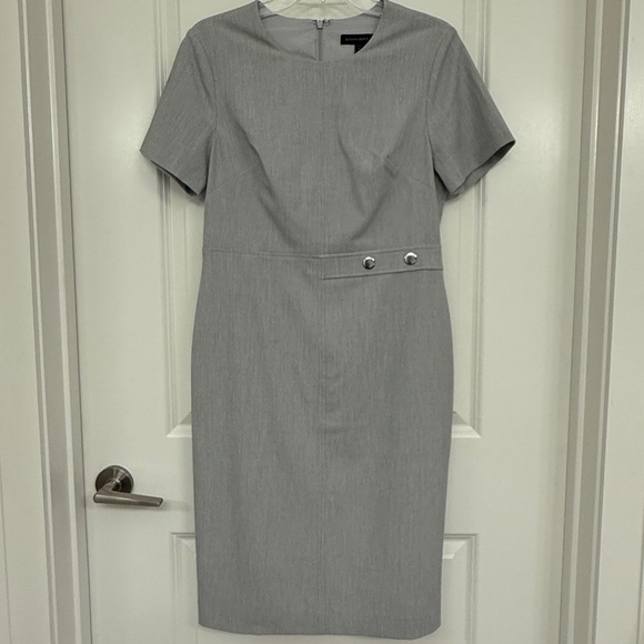 Short Sleeve Business Causal Gray Dress - Picture 1 of 4